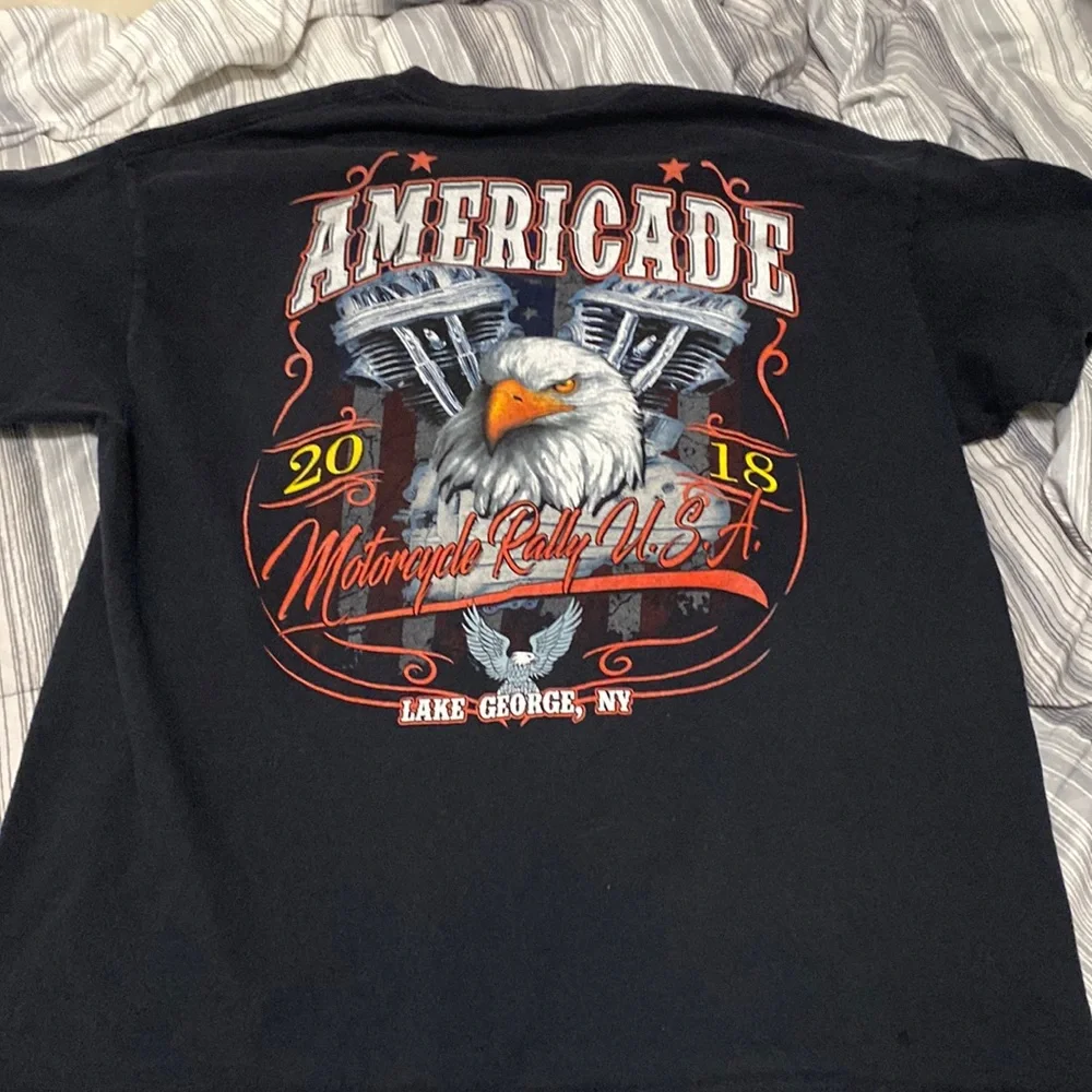 Americade motorcycle rally, USA Lake George, double side T-shirt, extra large